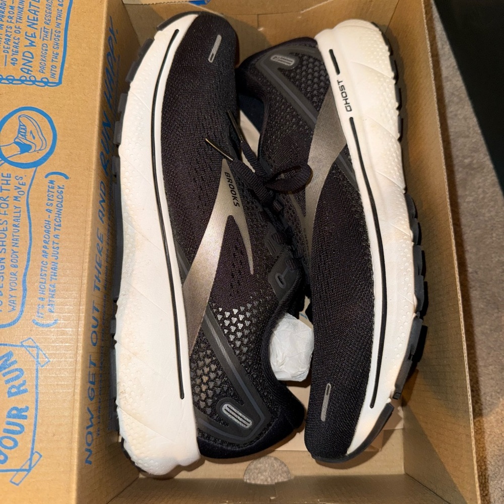 Brooks Ghost 14 Black and White Women’s Running Shoes